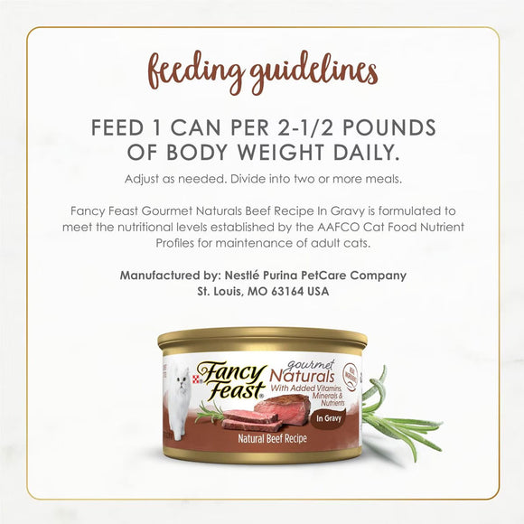 Fancy Feast Gourmet Naturals Beef Recipe in Gravy Canned Cat Food