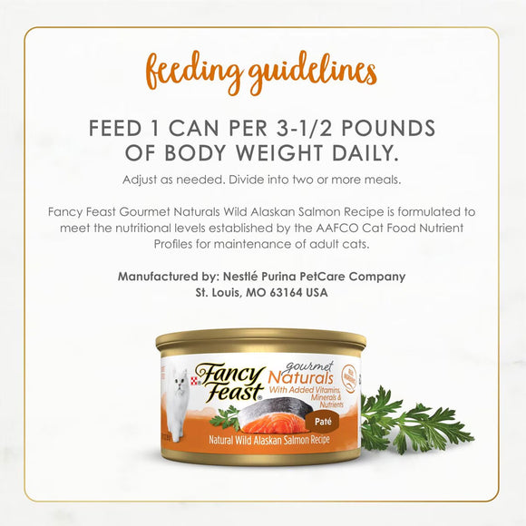 Fancy Feast Gourmet Naturals Wild Alaskan Salmon Recipe Pate Canned Cat Food