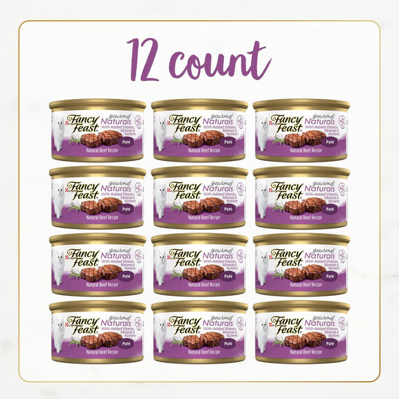 Fancy Feast Gourmet Naturals Beef Recipe Pate Canned Cat Food
