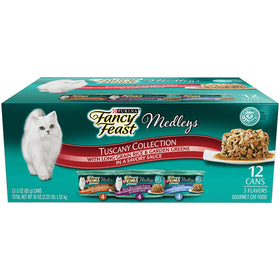 Fancy Feast Medleys Tuscany Wet Cat Food Variety Cat, 3-oz case of 24