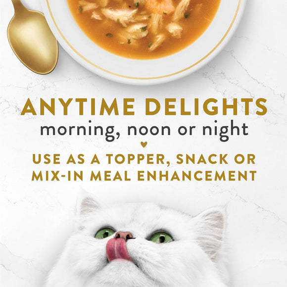 Fancy Feast Broths Seafood Bisque with Shrimp Grain-Free Lickable Cat Food Topper