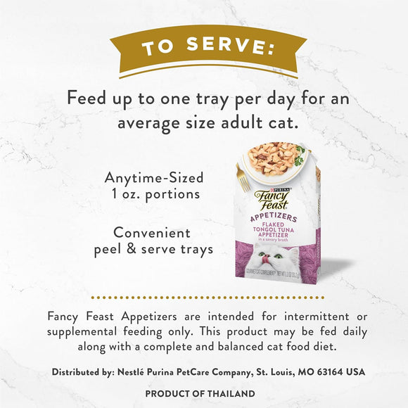 Fancy Feast Appetizers Grain-Free Flaked Tongol Tuna Appetizer in Savory Broth Wet Cat Food