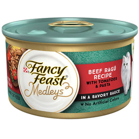 Fancy Feast Medleys Beef Ragu with Tomato & Pasta Wet Cat Food, 3-oz case of 24