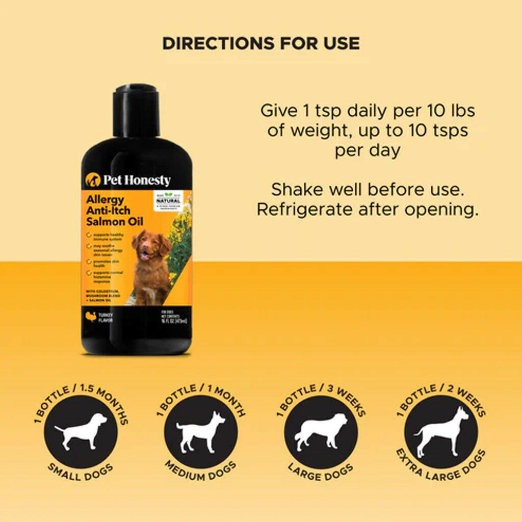 Pet Honesty Allergy Anti-Itch Salmon Oil for Dogs (16 oz)