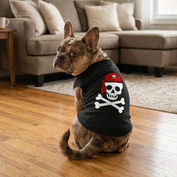 Doggie Design Pirate Skull with Red Bandana Dog Shirt for Dogs & Cats