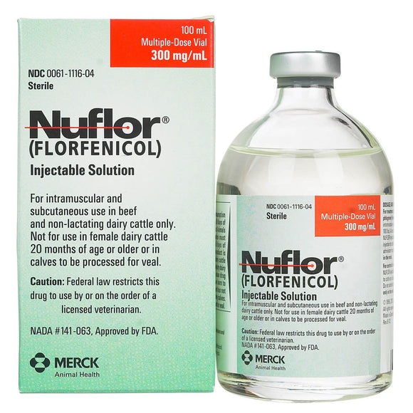 Nuflor (Florfenicol) Injectable Solution for Cattle, 100-ml