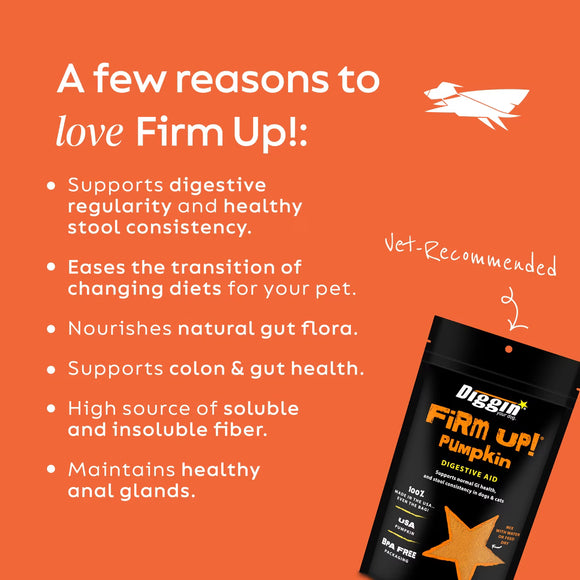 Diggin Your Dog Firm Up Pumpkin Digestive Aid for Dogs & Cats