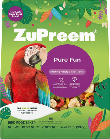 ZuPreem Pure Fun Bird Food for Large Birds, 2-lb