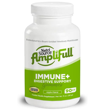 NutriSource AmpliFull Immune & Digestive Support Gummies Dog Supplement, Apple Flavor, 90-count