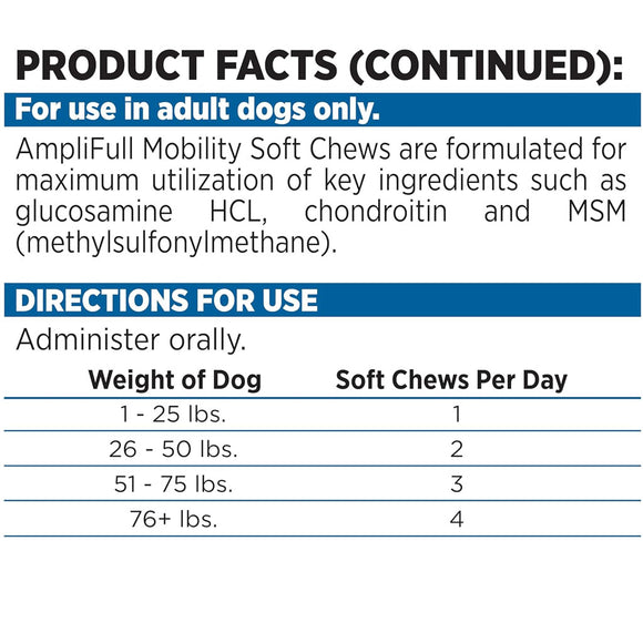 NutriSource AmpliFull Mobility Soft Chews Dogs Supplement, Turkey Flavor, 70-count