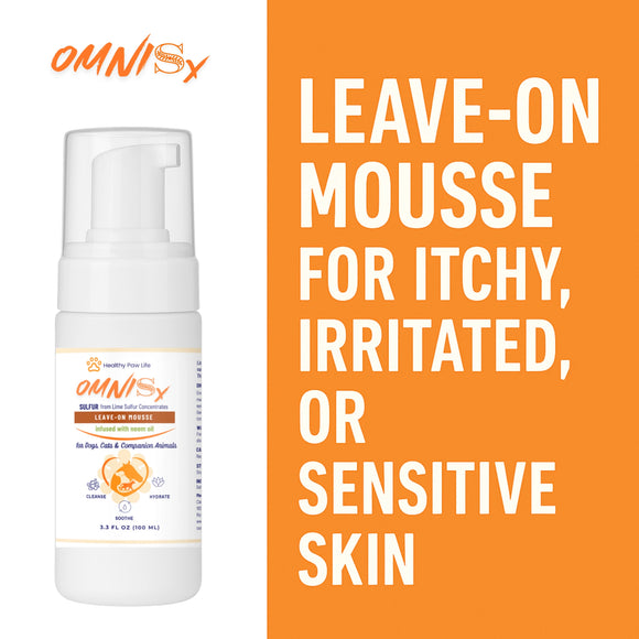 Healthy Paw Life Omnisx Leave-On Mousse for Dogs, Cats & Companion Animals, 3.3-oz