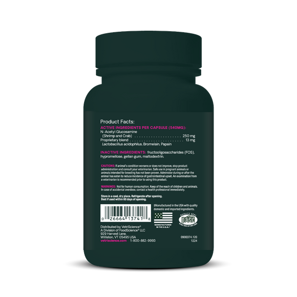 VetriScience Acetylator Digestive Supplement for Cats & Dogs (120 caps)