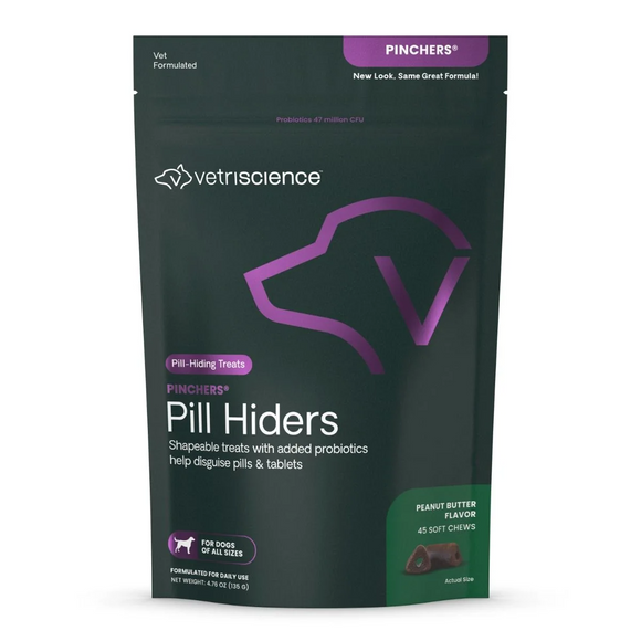 VetriScience Pinchers Pill Hiding Treats for Dogs, Peanut Butter (45 ct)
