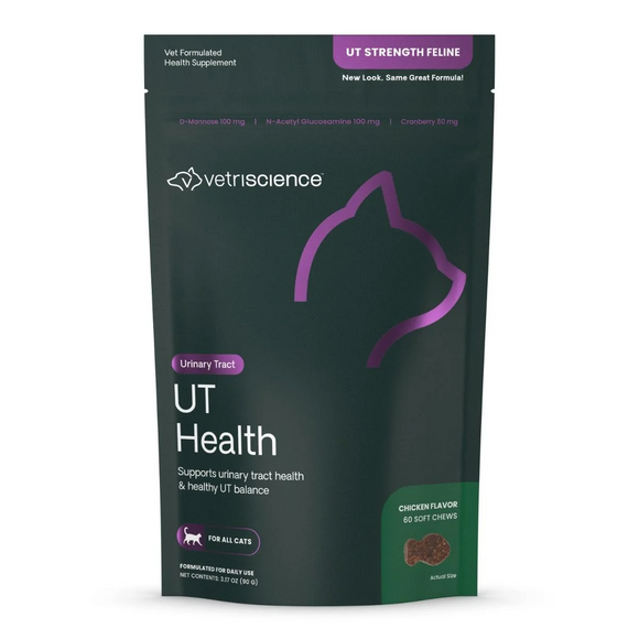 VetriScience UT Strength Urinary Tract Support for Cats (60 Bite-Sized Chews)