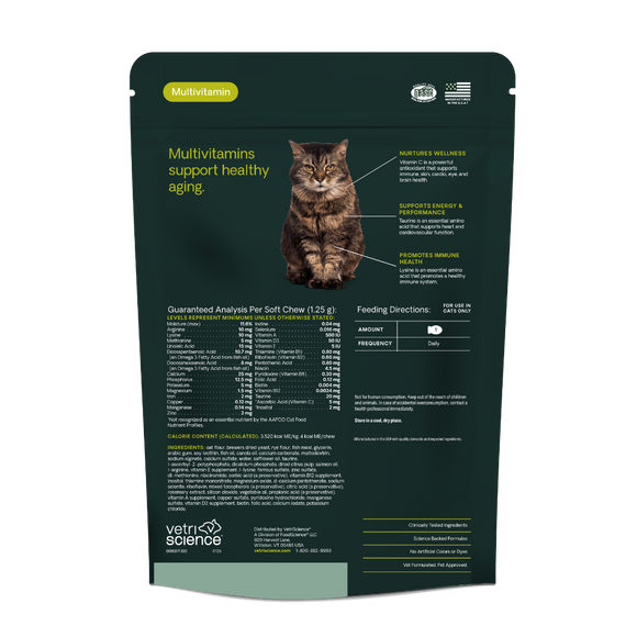VetriScience NuCat Senior Multivitamin for Cats (30 soft chews)