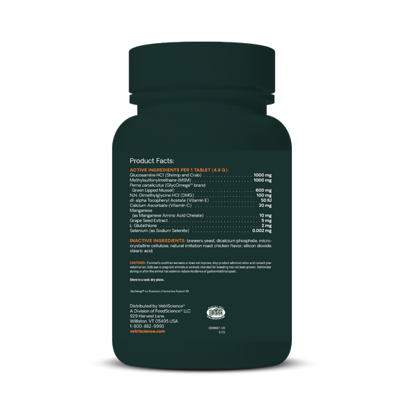 VetriScience GlycoFlex Stage 3 Joint Supplement for Dogs (120 chewable tablets)