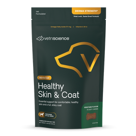 VetriScience Derma Strength Skin & Coat Supplement for Dogs (70 soft chews)