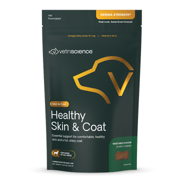 VetriScience Derma Strength Skin & Coat Supplement for Dogs (70 soft chews)