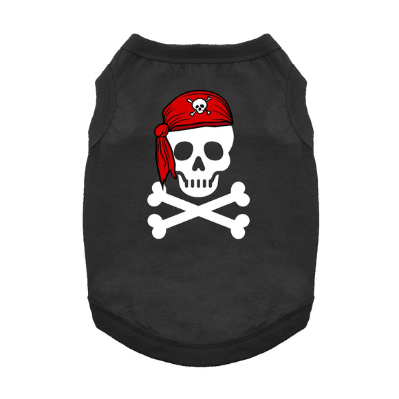 Doggie Design Pirate Skull with Red Bandana Dog Shirt for Dogs & Cats