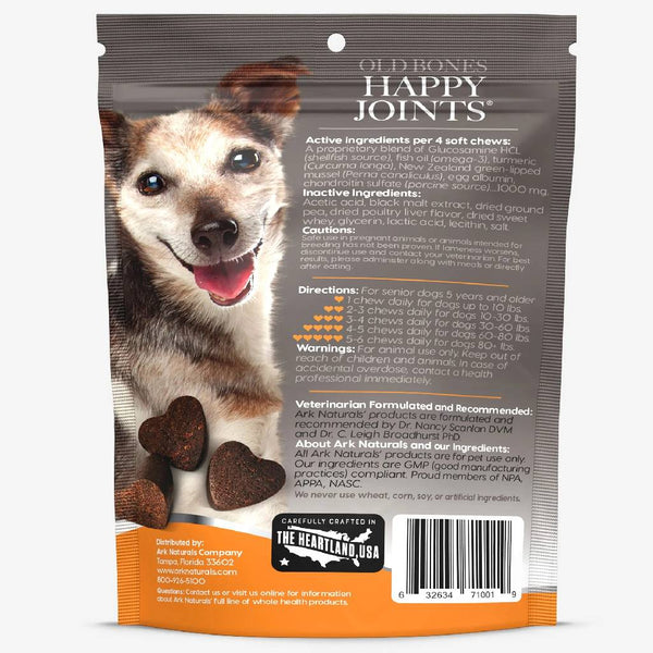 Ark Naturals Gray Muzzle Old Dog! Happy Joints! Senior Dog Joint Support Soft Chews (3.17 oz)