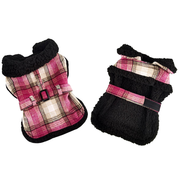 Doggie Design Sherpa-Line Harness Coat for Dogs & Cats