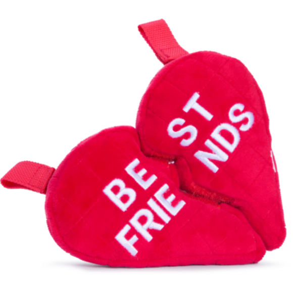 BARK Friends Furever Plush & Wearable BFF Heart Two-Part Dog Toy