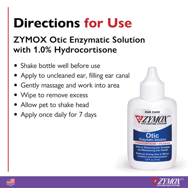 ZYMOX Otic Enzymatic Solution With 1% Hydrocortisone