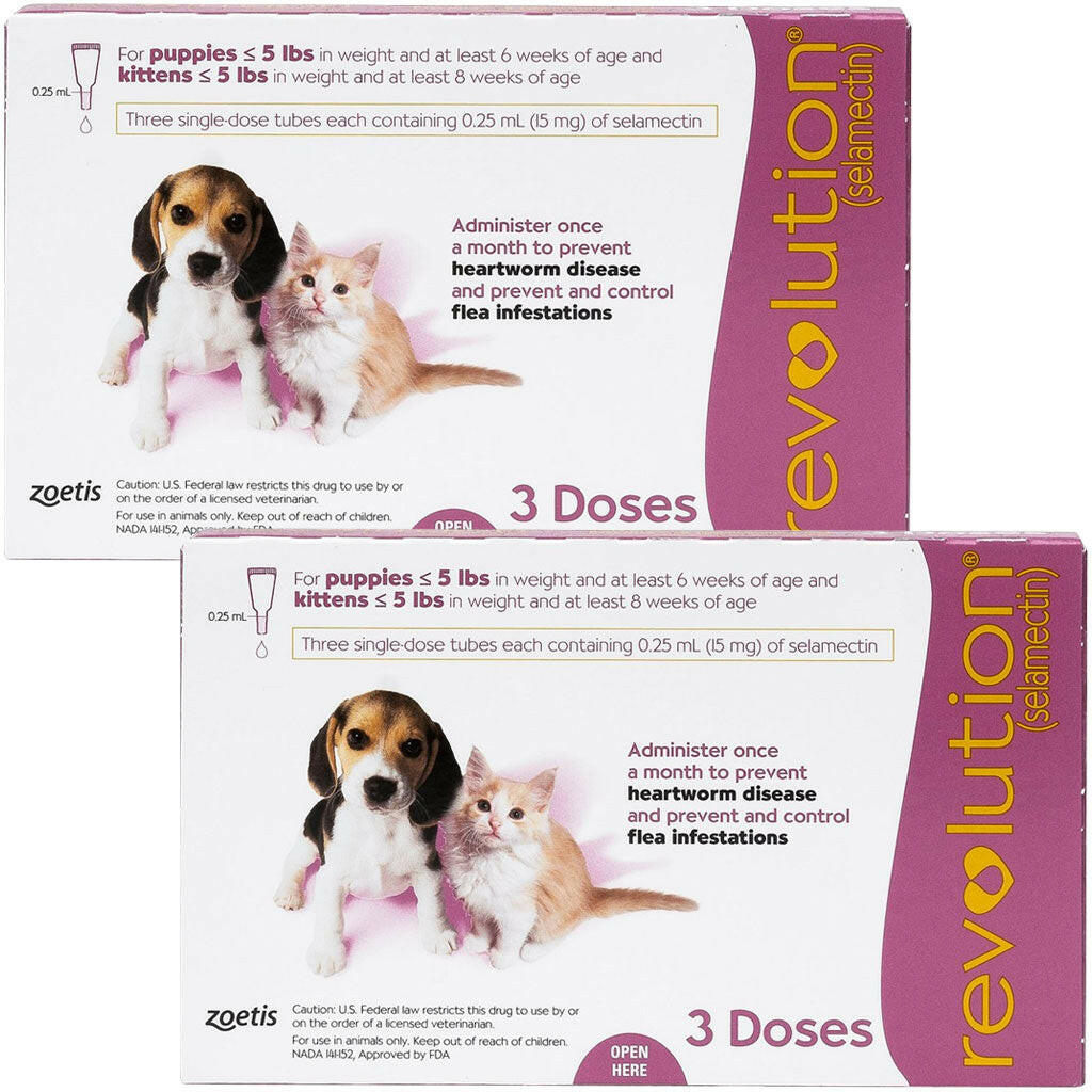 Revolution for Kittens & Puppies under 5 lbs 6 doses