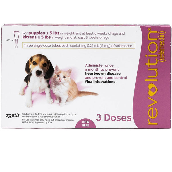 Revolution for Kittens & Puppies under 5 lbs 3 doses
