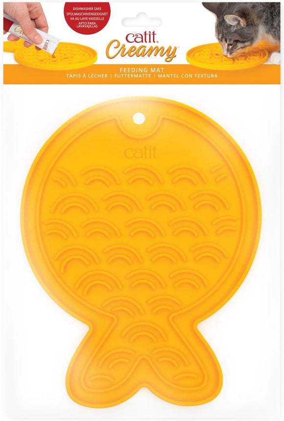 Catit Creamy Feeding Mat for Cat, Orange