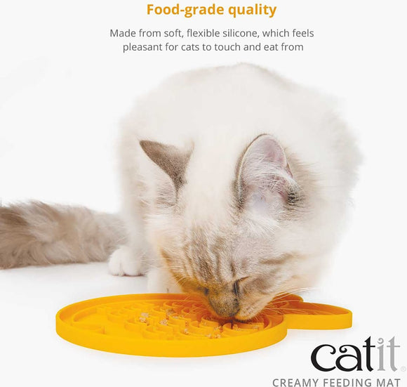 Catit Creamy Feeding Mat for Cat, Orange