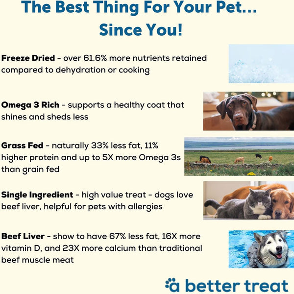 A Better Treat Beef Liver Freeze Dried Treats for Dogs & Cats