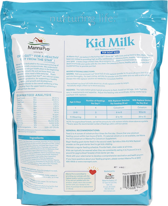 Manna Pro Kid Milk Digestive With Probiotic Replacer For Goat Kids