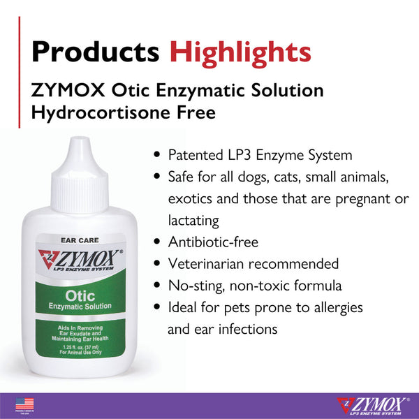 Zymox Otic Ear Treatment without Hydrocortisone