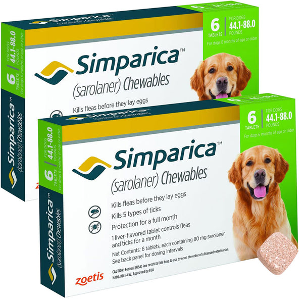 Simparica for Dogs 44.1-88 lbs 12 chewable