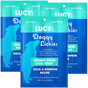 Lucy Pet Products Doggy Lickies Creamy Puree Dog Treat Duck & Pumpkin 3-pack