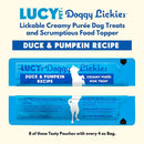 Lucy Pet Products Doggy Lickies Creamy Puree Dog Treat Duck & Pumpkin