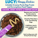 Lucy Pet Products Doggy Lickies Creamy Puree Dog Treat Chicken, Sweet Potato  Pumpkin