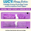 Lucy Pet Products Doggy Lickies Creamy Puree Dog Treat Chicken, Sweet Potato  Pumpkin