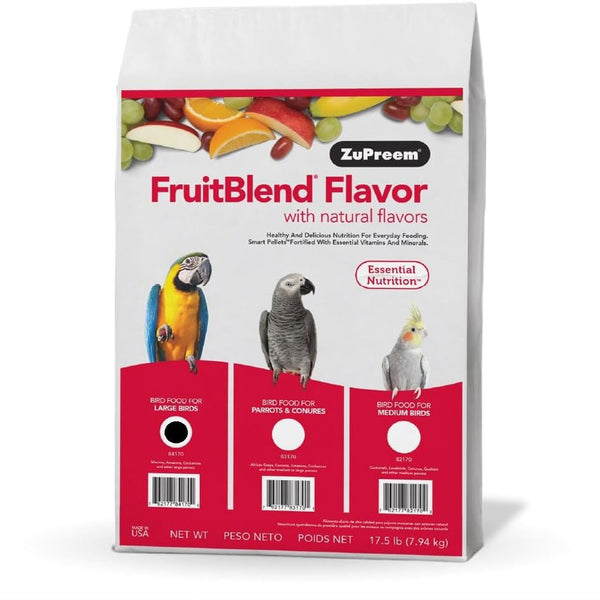 ZuPreem FruitBlend Flavor with Natural Flavors Daily Large Bird Food, 17.5 lb