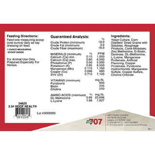 Formula 707 Hoof Health Hay Flavor Pellets Supplement For Horses (2.5 lb, 40 Servings)