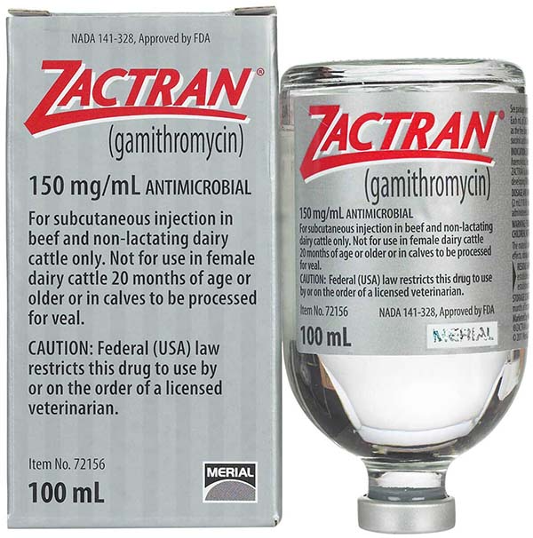 Zactran (Gamithromycin) Injection for Cattle 150 mg/ml