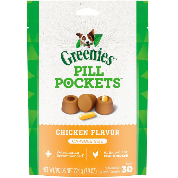 Greenies Canine Pill Pockets Chicken Flavor, Capsule Size 7oz