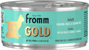 Can of Fromm Gold cat food with teal label and silver lid