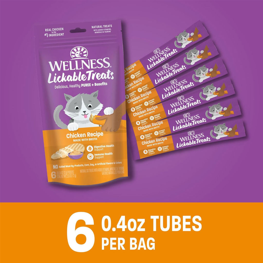 Wellness Lickable Treats Chicken Recipe Natural Treats for Cats