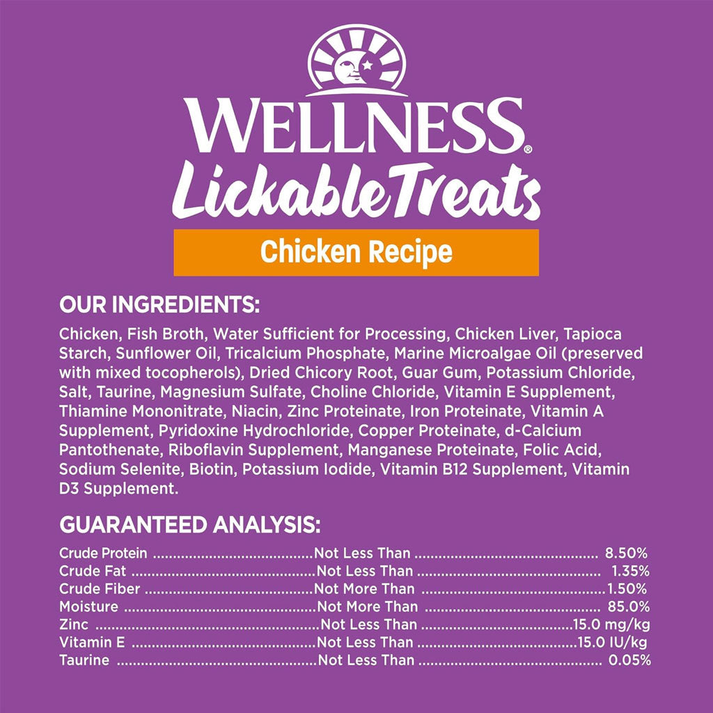 Wellness Lickable Treats Chicken Recipe Natural Treats for Cats