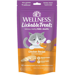 Wellness Lickable Treats Chicken Recipe Natural Treats for Cats, 2.5-oz