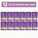 Display of Wellness Boosters pet food boxes with a purple banner indicating 12 cartons per case.