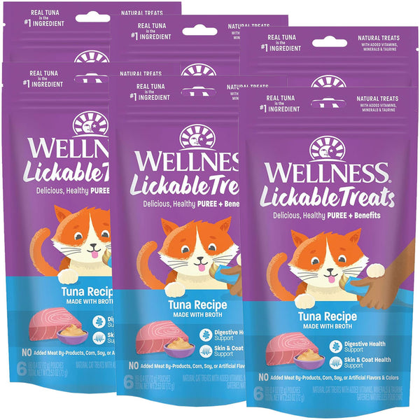 Wellness Lickable Treats Tuna Recipe Natural Treats for Cats 6-pack