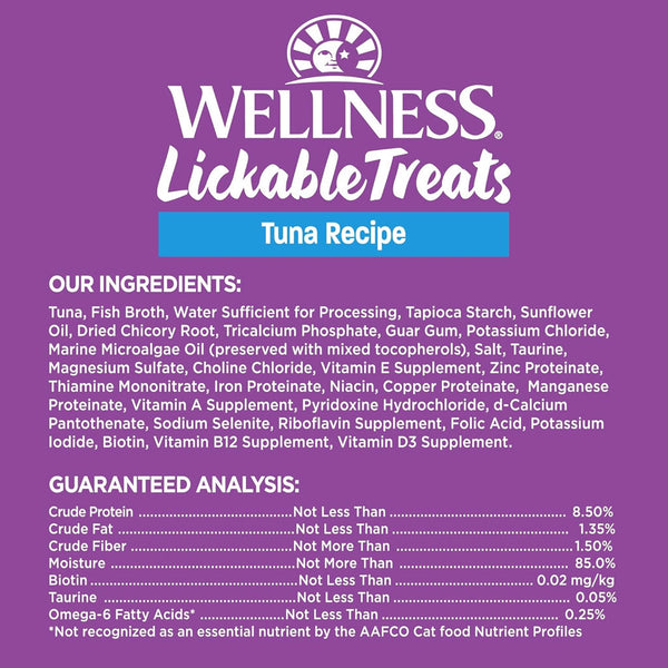 Wellness Lickable Treats Tuna Recipe Natural Treats for Cats